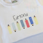Colorful Pencils Back to School Sketch Machine Embroidery Design