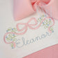 Fancy Floral Two Toned Bow Elegant Satin Embroidery Design