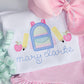 Scalloped Back to School Backpack and Apples Embroidery Design