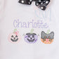 Spooky Halloween Girly Pumpkins in Costume Sketch Embroidery Design