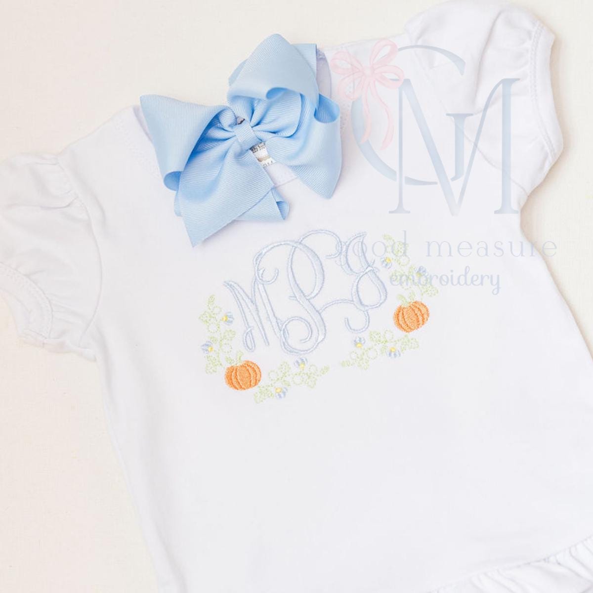 Pumpkin Vine Corner Frame Embroidery Design