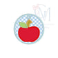 In the Hoop Satin Apple Circle Bag Tag Embroidery Design