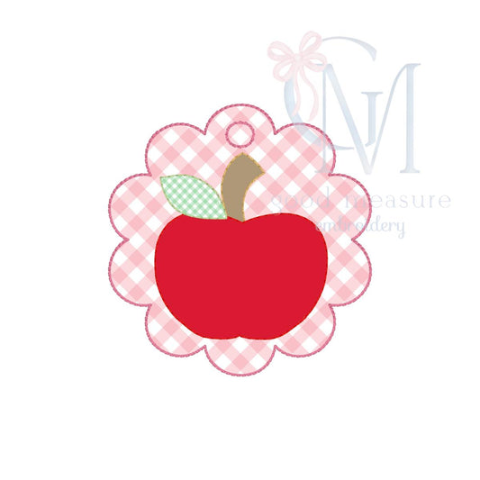 In the Hoop Bean Scallop Apple Bag Tag Embroidery Design