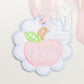In the Hoop Satin Scallop Apple Bag Tag Embroidery Design