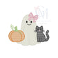 Spooky Cutie Halloween Trio with Bow Sketch Embroidery Design