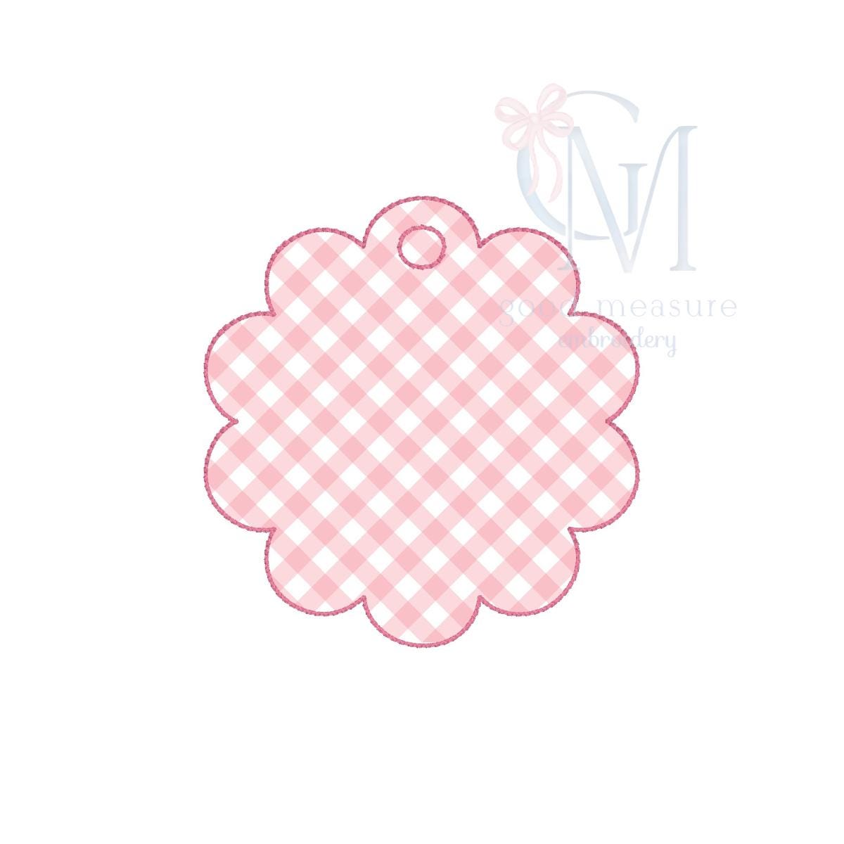In the Hoop Bean Scallop Bag Tag Embroidery Design