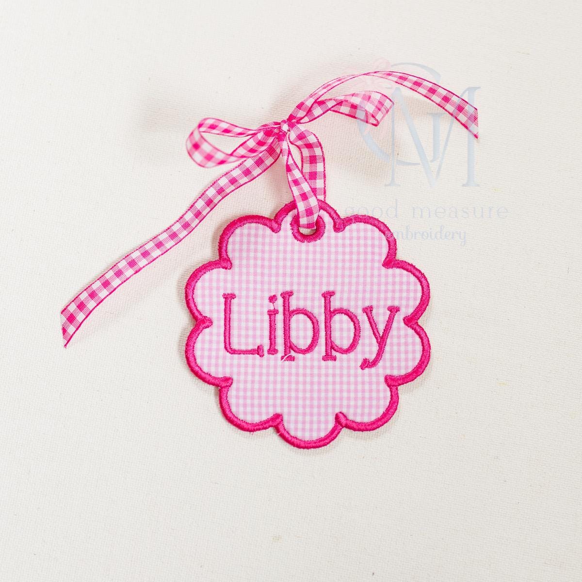 In the Hoop Satin Scallop Tag Embroidery Design