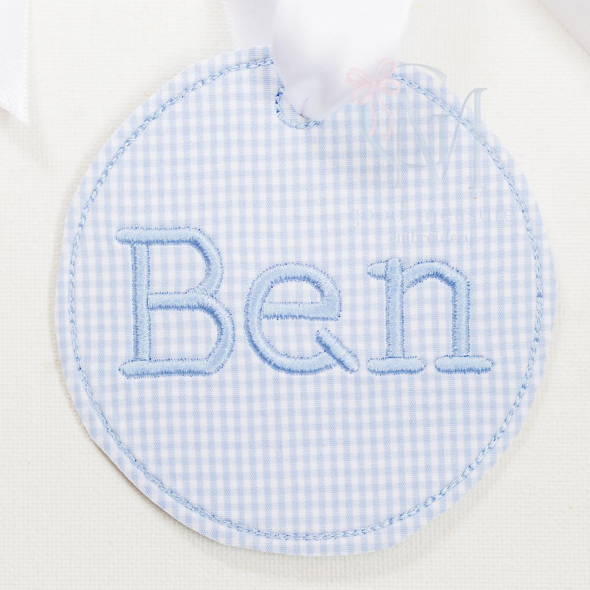 In the Hoop Bean Circle Bag Tag Embroidery Design
