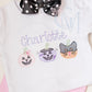 Spooky Halloween Girly Pumpkins in Costume Sketch Embroidery Design