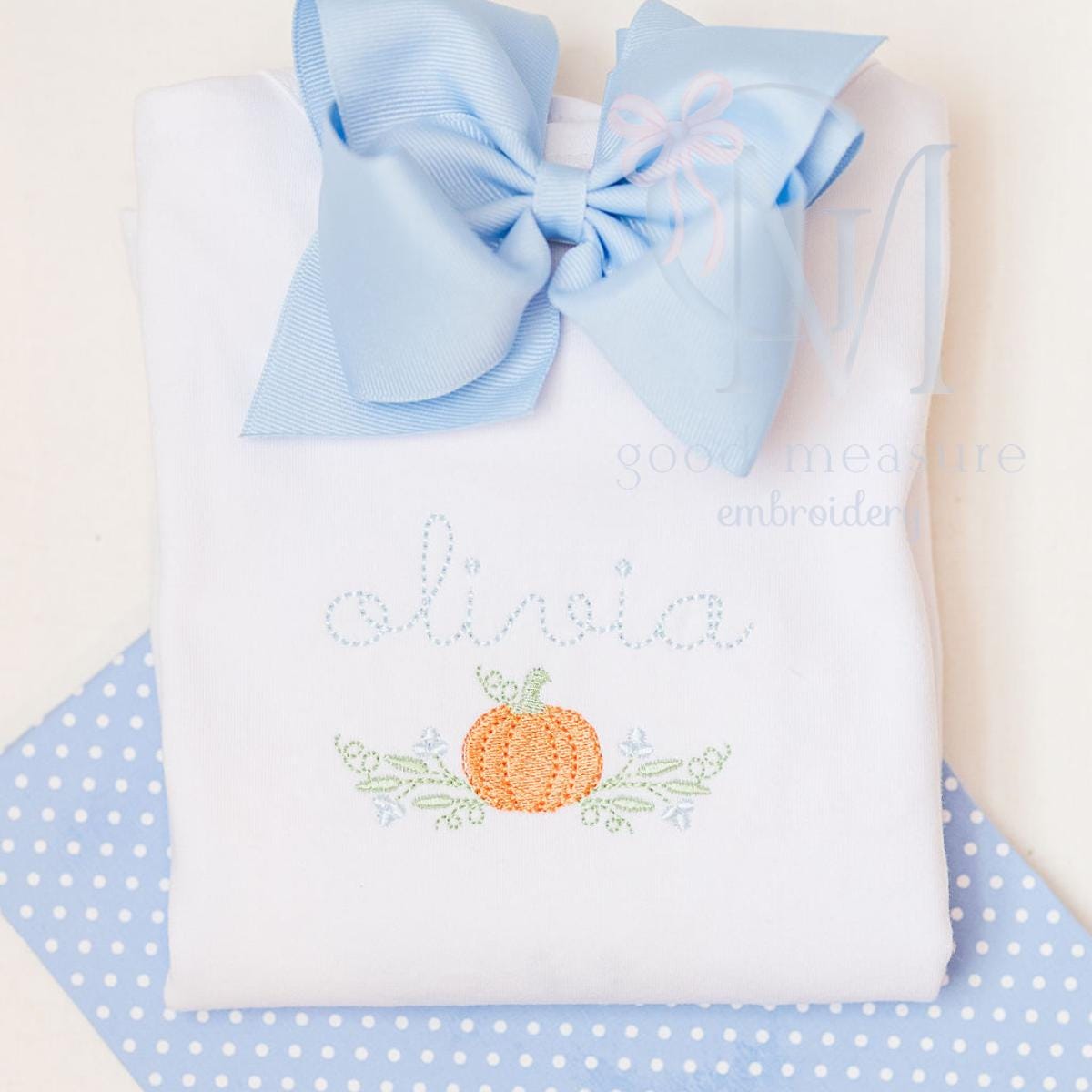 Pumpkin Floral Spray Embroidery Design