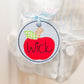 In the Hoop Bean Stitch Apple Bag Tag Machine Embroidery Design