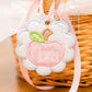 In the Hoop Satin Scallop Apple Bag Tag Embroidery Design