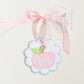 In the Hoop Satin Scallop Apple Bag Tag Embroidery Design