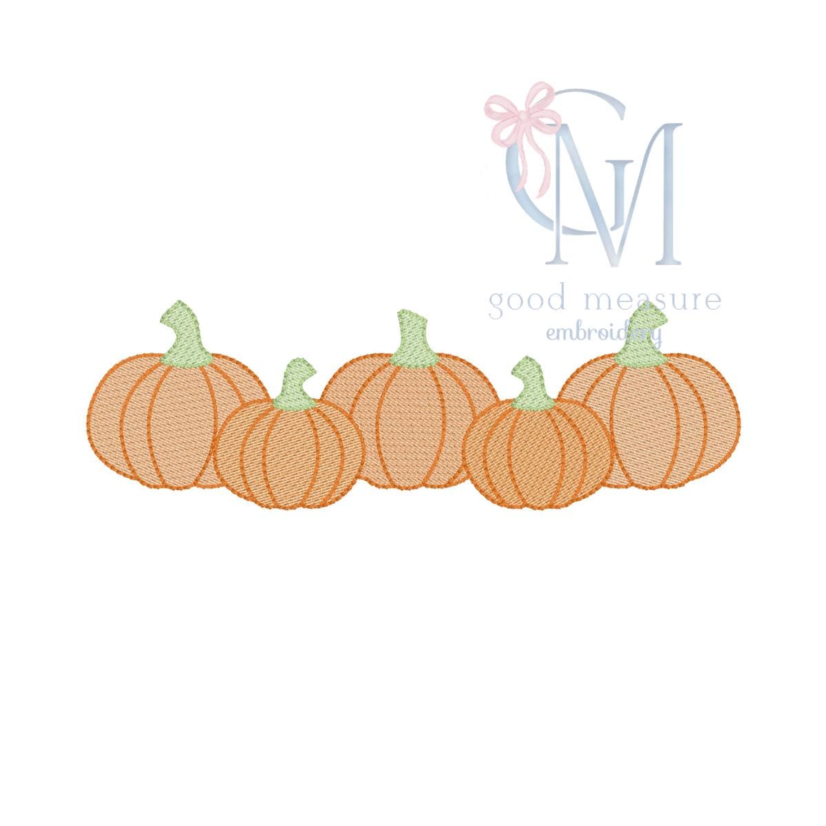 Sketch Pumpkin Row Embroidery Design