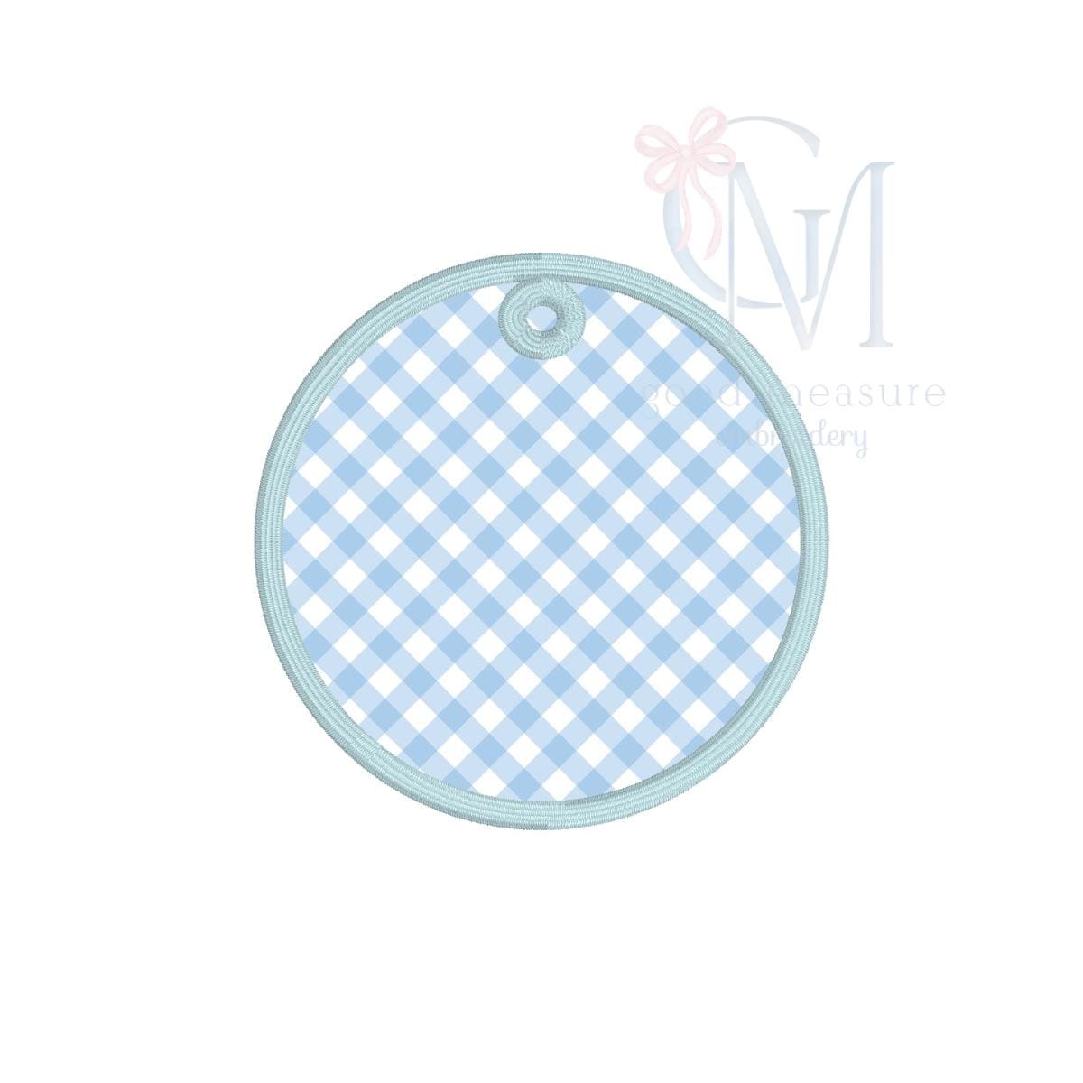 In the Hoop Satin Circle Bag Tag Embroidery Design