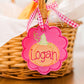 In the Hoop Bean Scallop Pumpkin Bag Tag Machine Embroidery Design