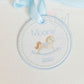 In the Hoop Satin Circle Ornament Tag with Dash Detail Embroidery Design