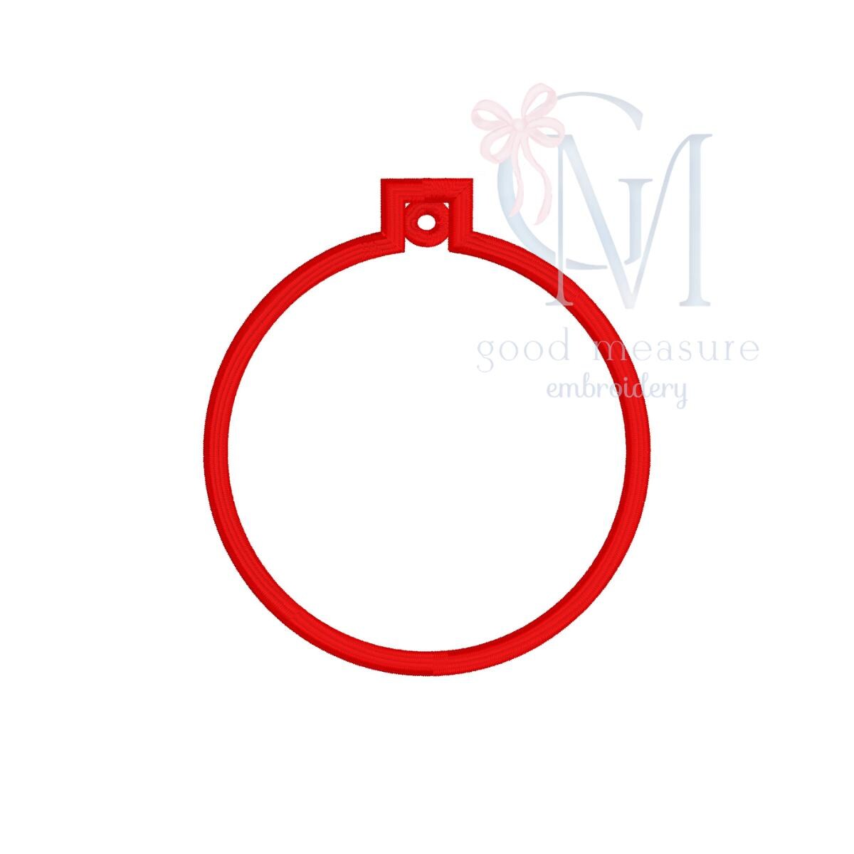 In the Hoop Satin Circle Ornament Tag with Tab Embroidery Design