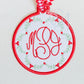 In the Hoop Satin Circle Ornament Tag with Tab Embroidery Design