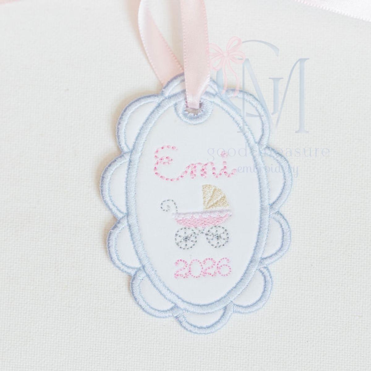 In the Hoop Satin Scallop Oval Ornament Embroidery Design