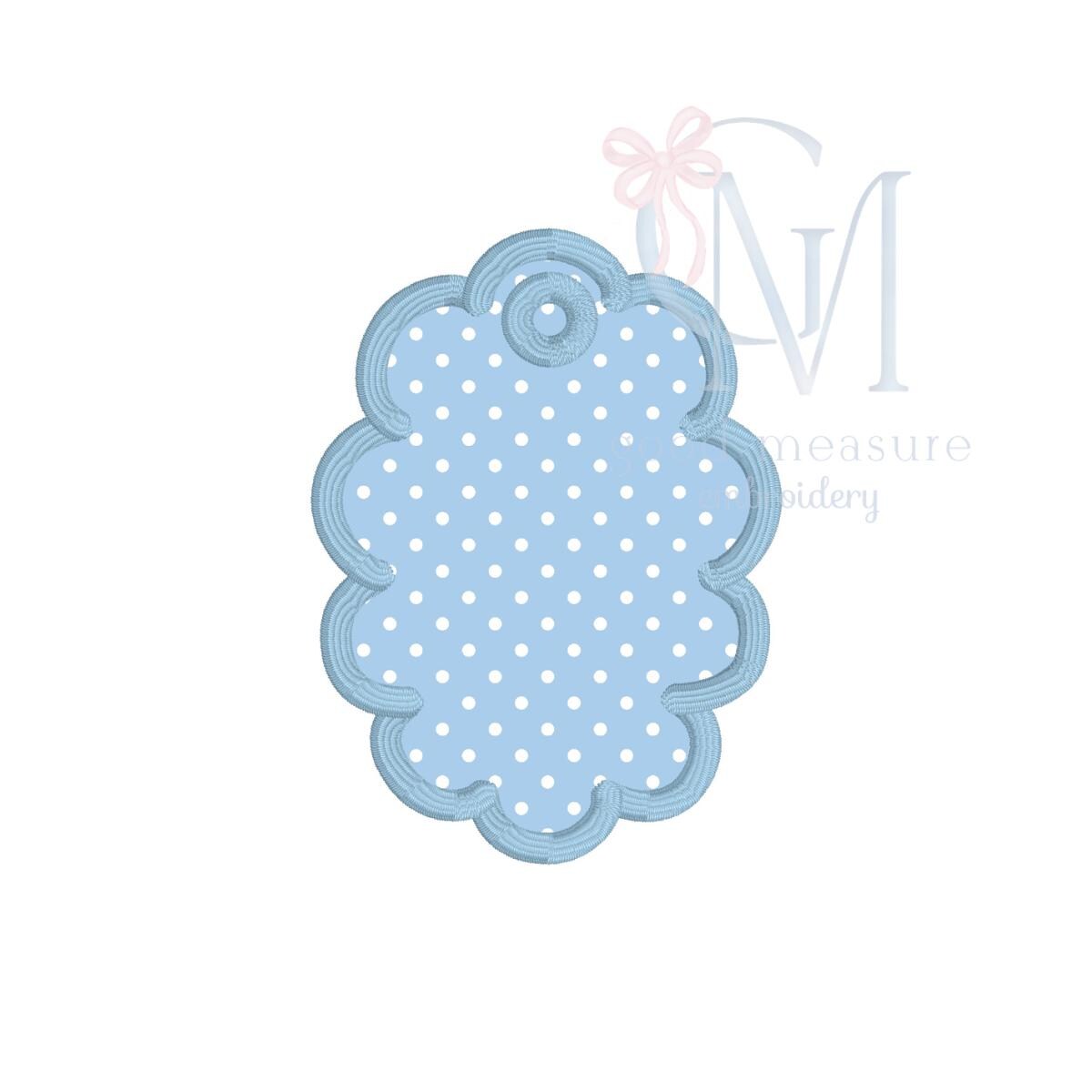 In the Hoop Scallop Oval Ornament Embroidery Design