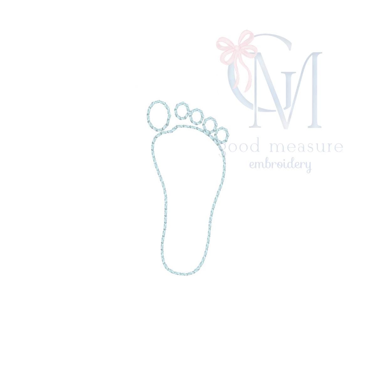 Vintage Stitch Baby Foot Embroidery Design