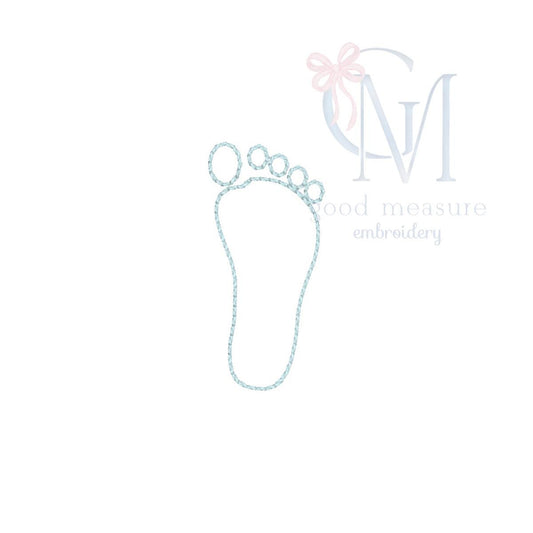 Vintage Stitch Baby Foot Embroidery Design