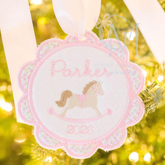 Mini Fill Rocking Horse Embroidery Design