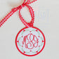 In the Hoop Satin Circle Ornament Tag with Tab Embroidery Design