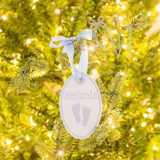 In the Hoop Satin Oval Ornament Tag Embroidery Design