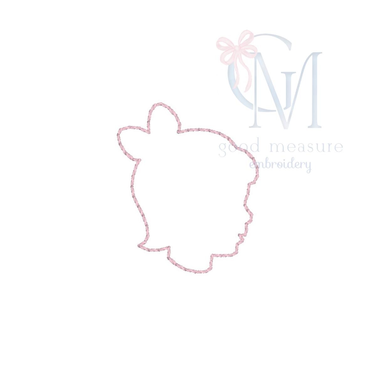 Vintage Stitch Baby Girl Silhouette Embroidery Design