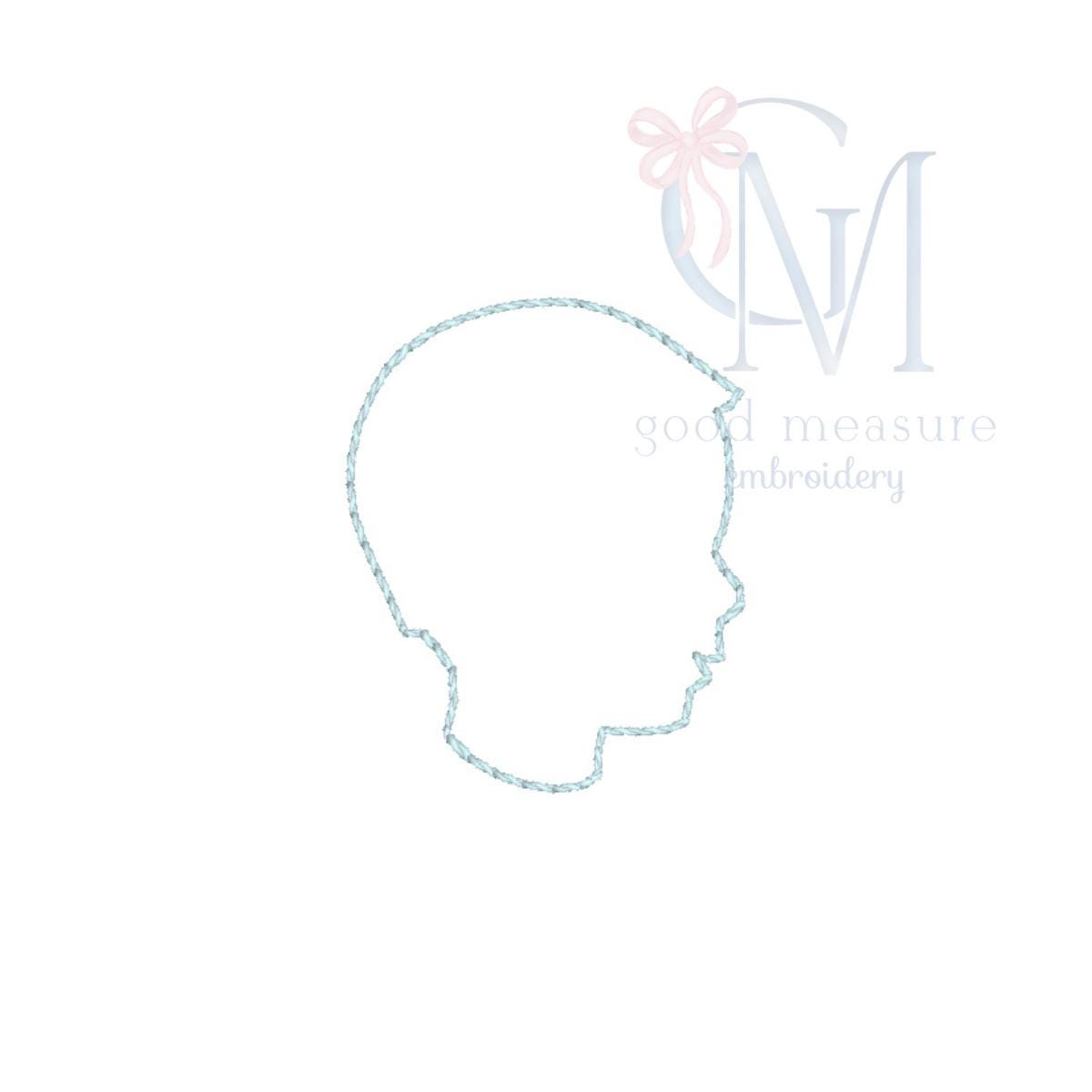 Vintage Stitch Baby Boy Silhouette Embroidery Design