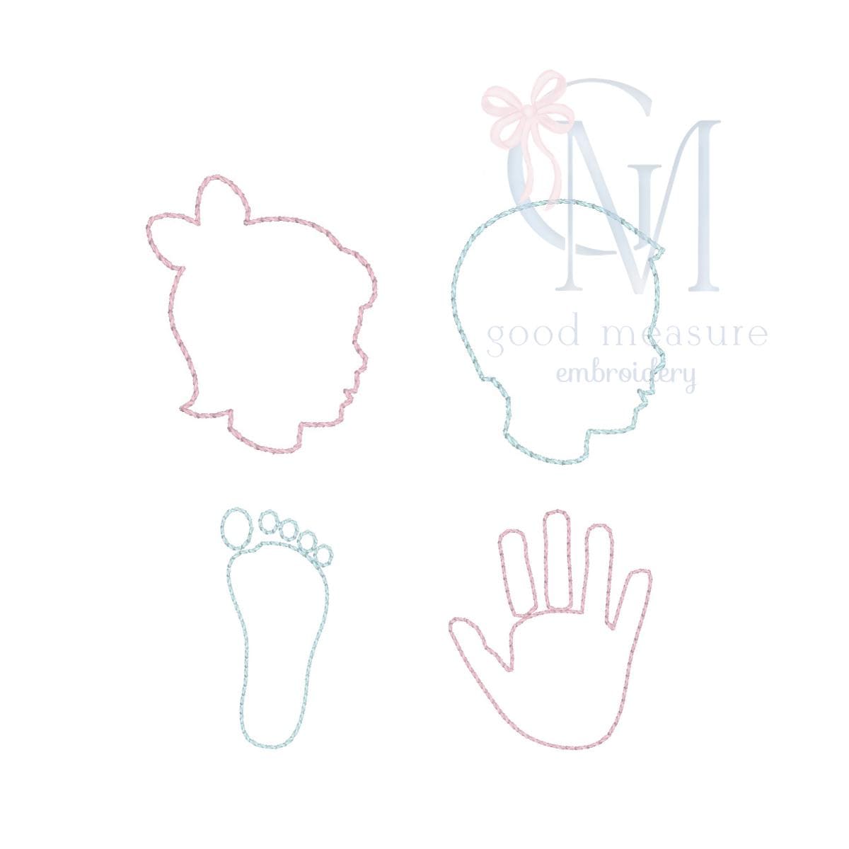 BUNDLE New Baby Vintage Stitch Embroidery Design